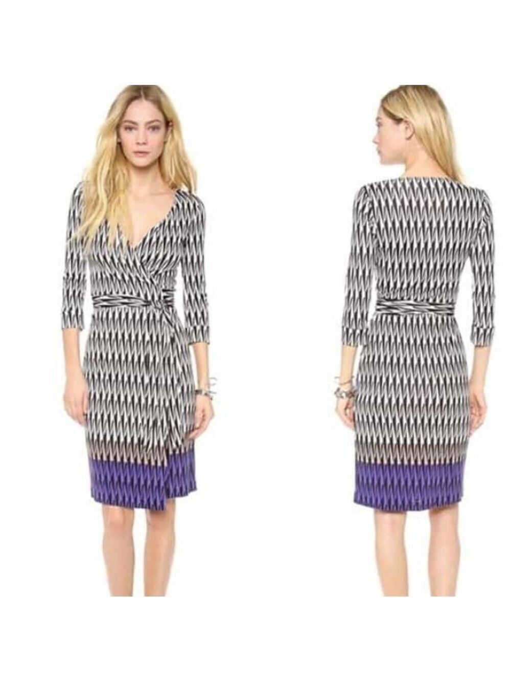 DIANE Von Furstenberg New Julian Two Jersey Silk Wrap Dress in Modern Harlequin